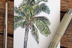 Пальмы для срисовки карандашом