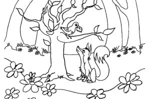 Лисица и ворона рисунок карандашом
