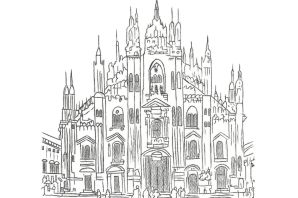Собор в готическом стиле рисунок