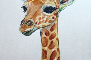 Легкий рисунок жирафа