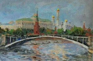 Москва река рисунок