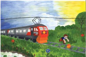 Детский рисунок поезд