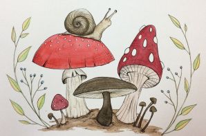 Рисунки грибочки для срисовки
