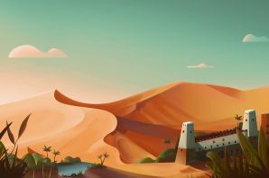 Дом в пустыне рисунок