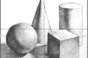 Куб с тенью рисунок карандашом