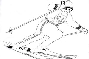 Рисунок лыжника карандашом