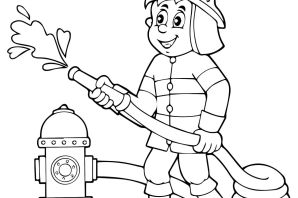 Пожарник рисунок карандашом