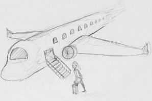 Самолет рисунок легкий