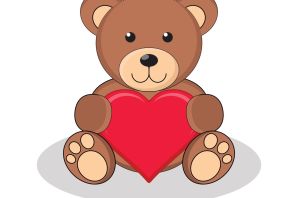 Медвежонок рисунок с сердцем