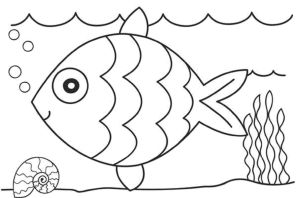 Рыбка в море раскраска