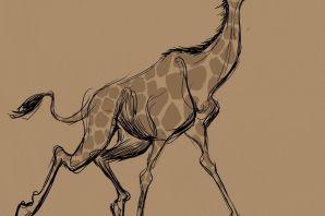 Рисунок жирафа карандашом