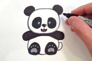 Панда простой рисунок