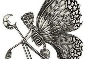 Скелет с крыльями рисунок