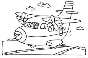 Самолет детская раскраска