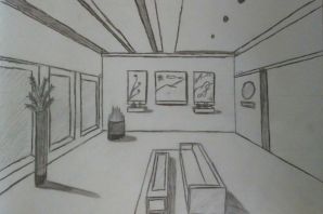 Угловая перспектива комнаты рисунок