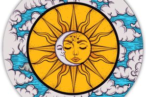 Месяц и солнце рисунок