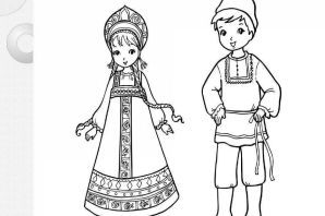 Русский народный костюм шаблоны для рисования