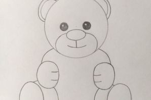 Медведь детский рисунок карандашом