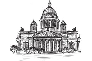 Исаакиевский собор рисунок карандашом