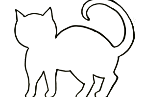 Шаблон кошки для рисования в средней группе