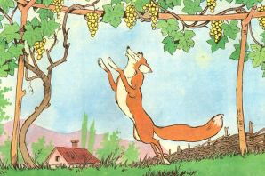 Иллюстрация к басне лисица и виноград