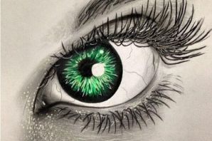 Зеленые нарисованные глаза
