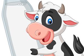 Корова с молоком рисунок