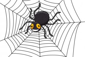 Паук на паутине рисунок для детей