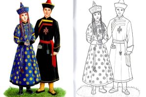 Бурятские народные костюмы раскраски