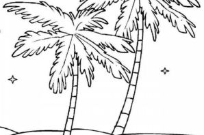 Три пальмы раскраска