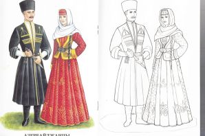 Национальный костюм чеченцев рисунок