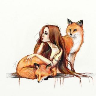 Лиса хитрая рисунок