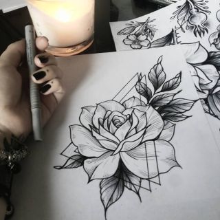 Роза эскиз
