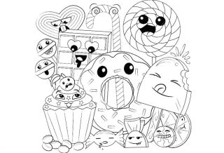 Раскраски кавайные рисунки