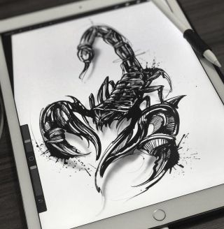 Скорпион эскиз реализм