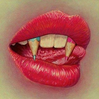 Красивые нарисованные губы