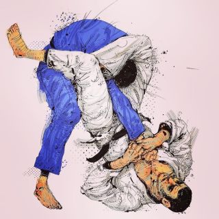 Дзюдо рисунок карандашом