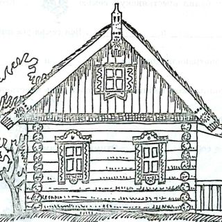 Русская избушка рисунок