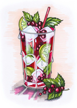 Рисунки коктейлей