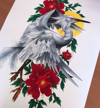 Журавль эскиз
