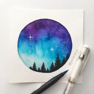 Космос рисунки красками
