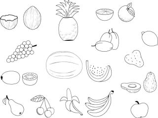 Полезная еда раскраска