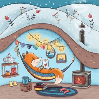 Лиса в норе рисунок