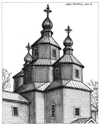 Древнерусский храм рисунок