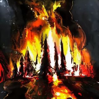 Рисунок горит лес