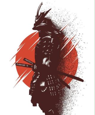 Эскиз самурай на икру