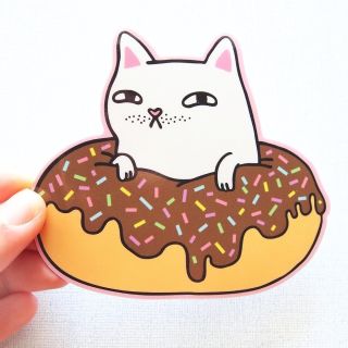 Кот в пончике рисунок