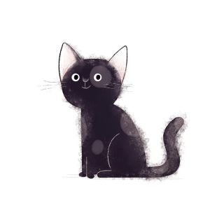 Белый кот рисунок