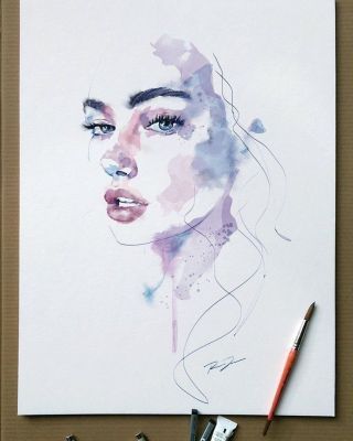 Простые акварельные рисунки
