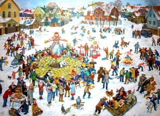 Рисунок зимняя ярмарка